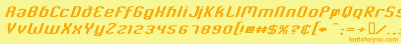 CriminalItalic-Schriftart – Orangefarbene Schriften auf gelbem Hintergrund