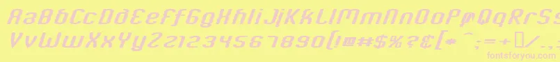フォントCriminalItalic – ピンクのフォント、黄色の背景