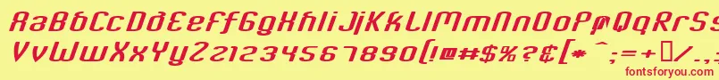 フォントCriminalItalic – 赤い文字の黄色い背景