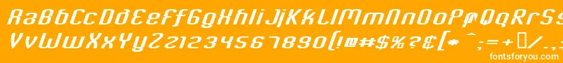 CriminalItalic-fontti – valkoiset fontit oranssilla taustalla