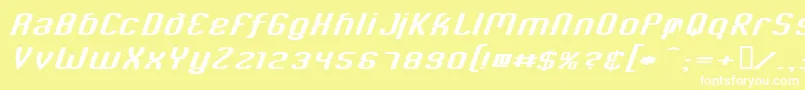 CriminalItalic-fontti – valkoiset fontit keltaisella taustalla