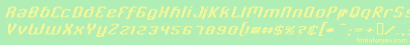 CriminalItalic-fontti – keltaiset fontit vihreällä taustalla