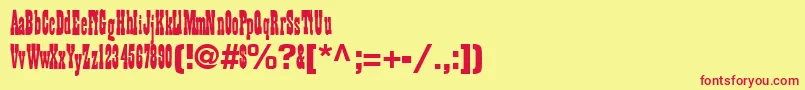 Czcionka BillyRegularTtnorm – czerwone czcionki na żółtym tle