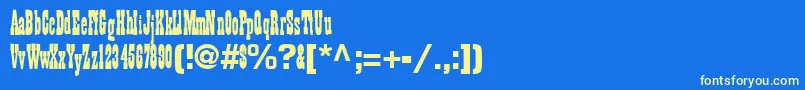 Fonte BillyRegularTtnorm – fontes amarelas em um fundo azul