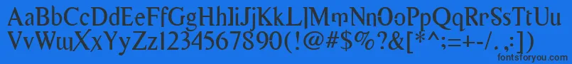 フォントThymesans96 – 黒い文字の青い背景