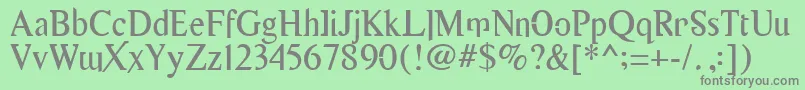 フォントThymesans96 – 緑の背景に灰色の文字