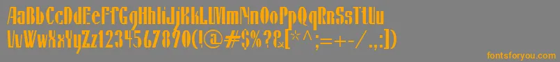 フォントIsildaLtRegular – オレンジの文字は灰色の背景にあります。