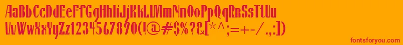 フォントIsildaLtRegular – オレンジの背景に赤い文字