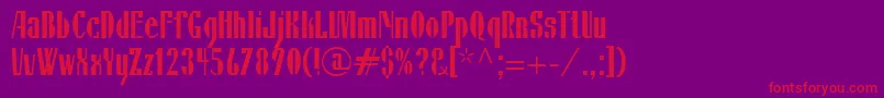 IsildaLtRegular-Schriftart – Rote Schriften auf violettem Hintergrund