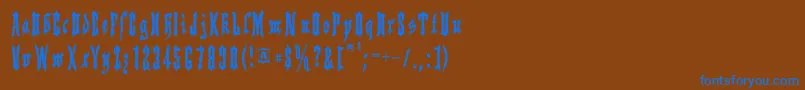 Applesauce07-Schriftart – Blaue Schriften auf braunem Hintergrund