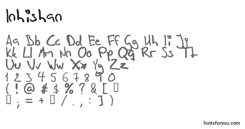 Czcionka Inhishan – alfabet, cyfry, specjalne znaki