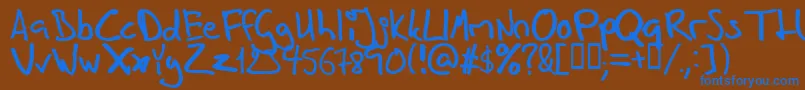 Inhishanフォントについての詳細 フォントInhishan – 茶色の背景に青い文字