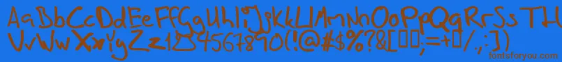 Inhishan Font – Brown Fonts on Blue Background