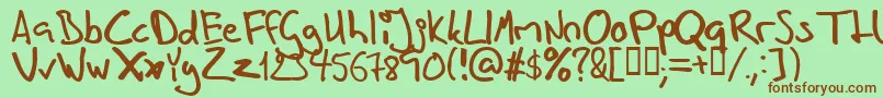Inhishan-fontti – ruskeat fontit vihreällä taustalla