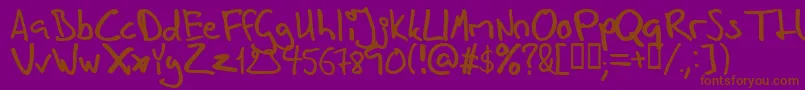 Inhishan-fontti – ruskeat fontit violetilla taustalla