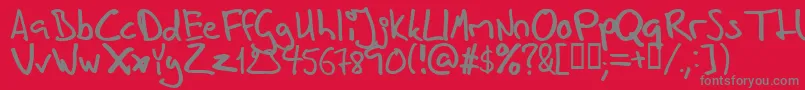 Inhishan Font – Gray Fonts on Red Background