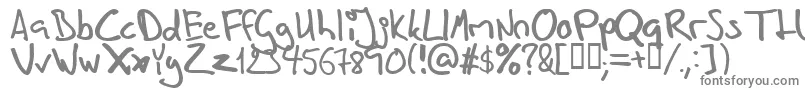 Inhishan-fontti – harmaat kirjasimet valkoisella taustalla