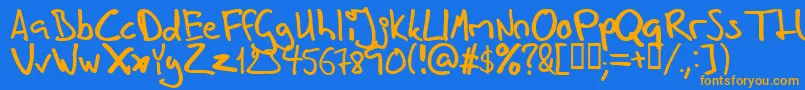 Inhishan Font – Orange Fonts on Blue Background