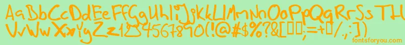 Inhishan Font – Orange Fonts on Green Background