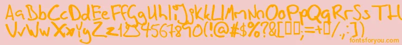 Inhishan Font – Orange Fonts on Pink Background