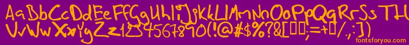 Inhishan Font – Orange Fonts on Purple Background