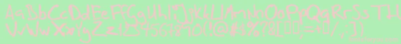 Шрифт Inhishan – розовые шрифты на зелёном фоне