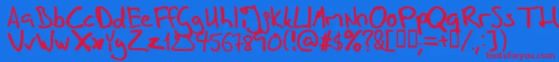 Inhishan Font – Red Fonts on Blue Background