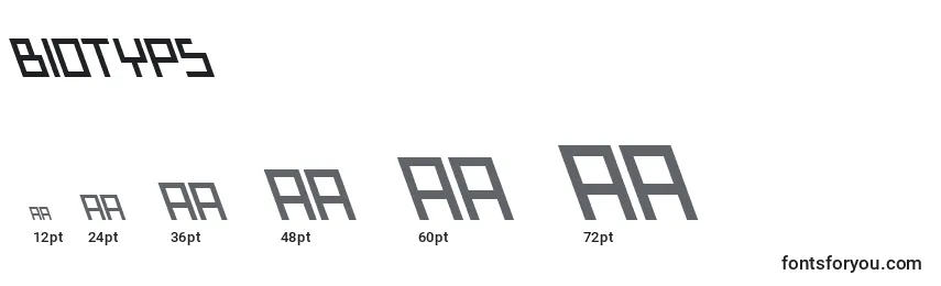 Biotyps Font Sizes