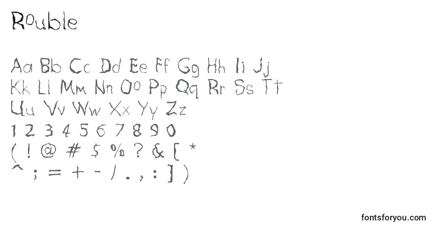 Czcionka Rouble – alfabet, cyfry, specjalne znaki