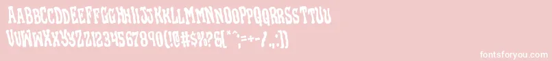 Blackgunkrotate-Schriftart – Weiße Schriften auf rosa Hintergrund
