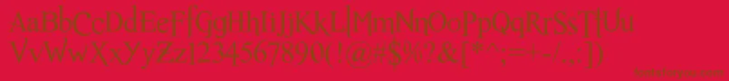 フォントRomanceFatalSerifStd – 赤い背景に茶色の文字