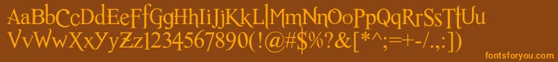 RomanceFatalSerifStd Font – Orange Fonts on Brown Background