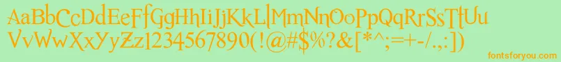 RomanceFatalSerifStd Font – Orange Fonts on Green Background