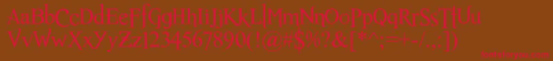 RomanceFatalSerifStd Font – Red Fonts on Brown Background