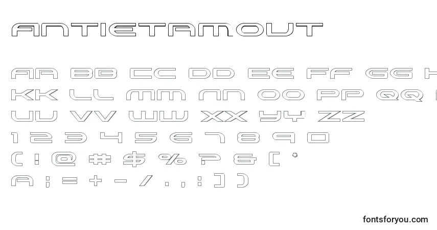 Fuente Antietamout - alfabeto, números, caracteres especiales