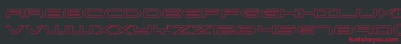フォントAntietamout – 黒い背景に赤い文字