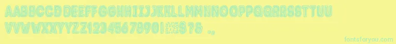 フォントTrolli – 黄色い背景に緑の文字