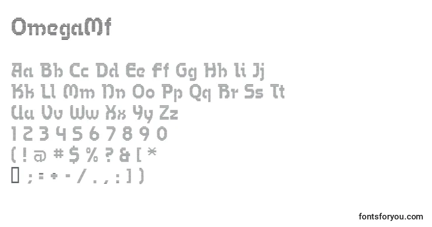 A fonte OmegaMf – alfabeto, números, caracteres especiais