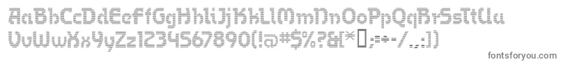 フォントOmegaMf – 白い背景に灰色の文字