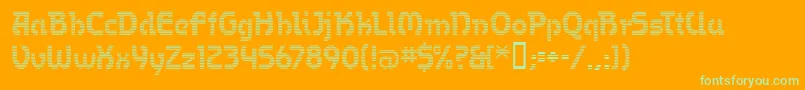 OmegaMf-fontti – vihreät fontit oranssilla taustalla