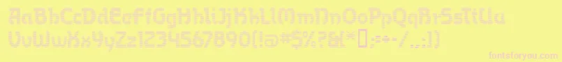 OmegaMf-Schriftart – Rosa Schriften auf gelbem Hintergrund
