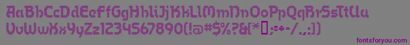 フォントOmegaMf – 紫色のフォント、灰色の背景