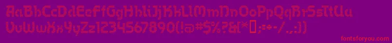 OmegaMf-Schriftart – Rote Schriften auf violettem Hintergrund