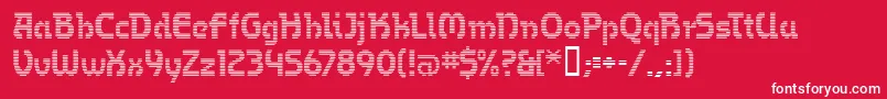 OmegaMf Font – White Fonts on Red Background