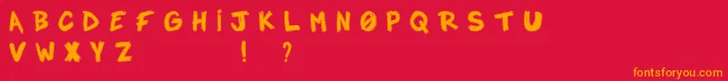 Notadropelight Font – Orange Fonts on Red Background