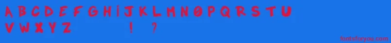 Notadropelight Font – Red Fonts on Blue Background