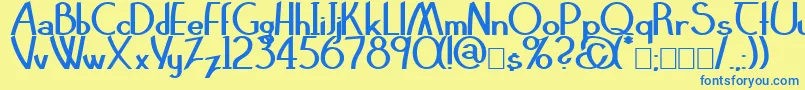 ClarittyBold Font – Blue Fonts on Yellow Background