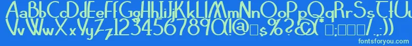 ClarittyBold Font – Green Fonts on Blue Background