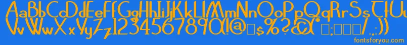ClarittyBold Font – Orange Fonts on Blue Background