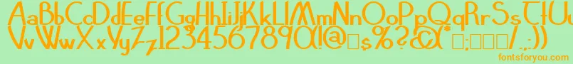 ClarittyBold Font – Orange Fonts on Green Background